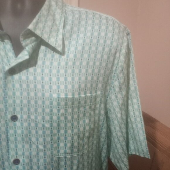 Nat Nast Shirt Men Large L Bowling Silk Cotton Diamond Luxury Originals Button - Picture 7 of 13